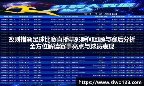 改则措勤足球比赛直播精彩瞬间回顾与赛后分析全方位解读赛事亮点与球员表现