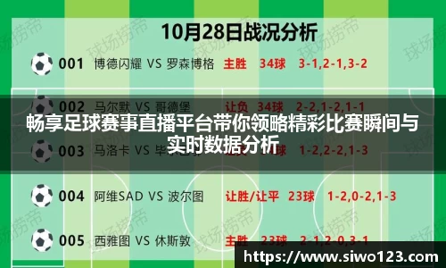 畅享足球赛事直播平台带你领略精彩比赛瞬间与实时数据分析