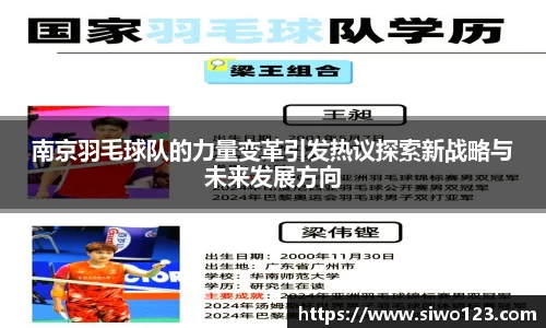 南京羽毛球队的力量变革引发热议探索新战略与未来发展方向